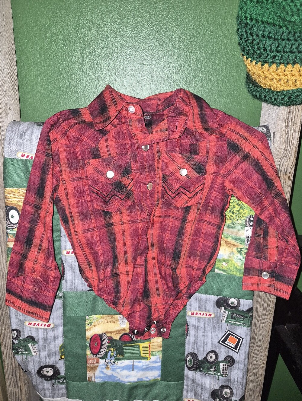Wrangler Pearl Snap Onesie
